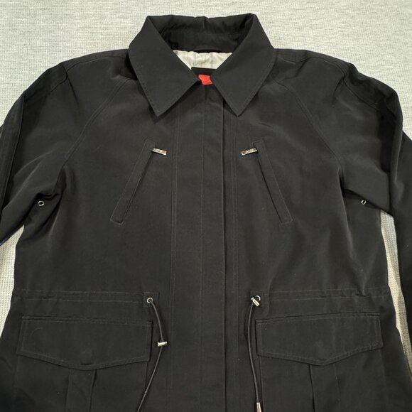 ESPRIT Womens Size XL Black Zip Front Utility Jacket Drawstring Waist Pockets - Picture 7 of 15